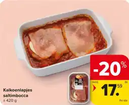 Carrefour Market Kalkoenlapjes Saltimbocca aanbieding