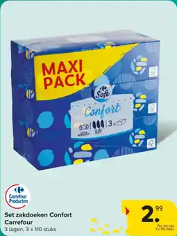 Carrefour Market Set zakdoeken Confort Carrefour aanbieding