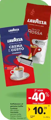 Carrefour Market Koffiebonen of gemalen koffie LavAzza aanbieding