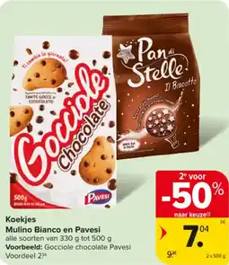 Carrefour Market Koekjes Mulino Bianco en Pavesi aanbieding