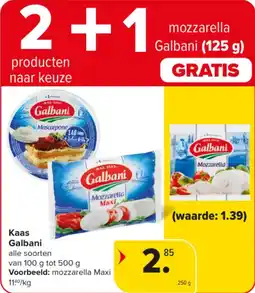 Carrefour Market Kaas Galbani + Mozzarella Galbani aanbieding