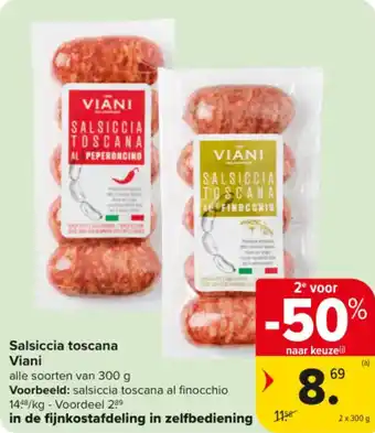 Carrefour Market Salsiccia Toscana Viani aanbieding