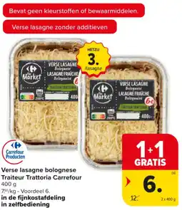 Carrefour Market Verse lasagne bolognese Traiteur Trattoria Carrefour aanbieding