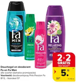 Carrefour Market Douchegel en Deodorant Fa en Fa Men aanbieding