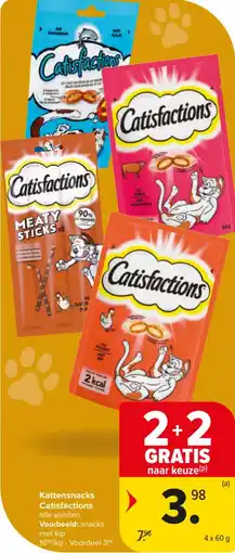 Carrefour Market Kattensnacks Catisfactions aanbieding