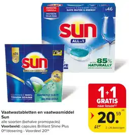 Carrefour Market Vaatwastabletten en Vaatwasmiddel Sun aanbieding