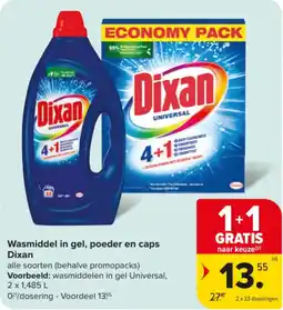 Carrefour Market Wasmiddel in Gel, Poeder en Caps Dixan aanbieding