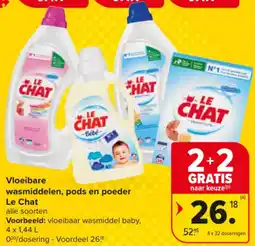 Carrefour Market Vloeibare wasmiddelen, pods en poeder Le Chat aanbieding
