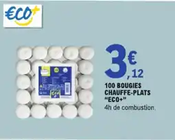 E.Leclerc 100 Bougies Chauffe-Plats Eco+ aanbieding