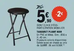 E.Leclerc Tabouret Pliant Noir aanbieding