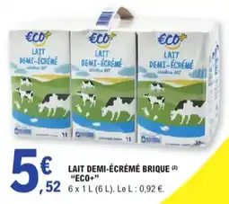 E.Leclerc Lait Demi Ecrémé Brique Eco+ aanbieding