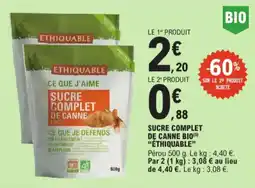 E.Leclerc Sucre Complet de Canne Bio Ethiquable aanbieding
