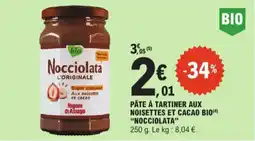 E.Leclerc Pâte à Tartiner Aux Noisettes et Cacao Bio Nocciolata Bio aanbieding