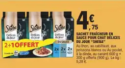 E.Leclerc Sheba sachet fraîcheur en sauce pour chat délices du jour aanbieding