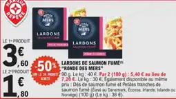 E.Leclerc Ronde des mers lardons de saumon fumé aanbieding