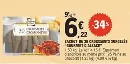 E.Leclerc Gourmet d'alsace sachet de 30 croissants surgelés aanbieding