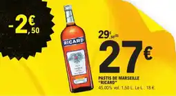 E.Leclerc Ricard pastis de marseille 45.00% vol aanbieding