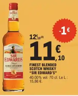 E.Leclerc Sir edward's finest blended scotch whisky 40% vol aanbieding