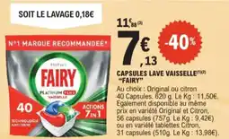 E.Leclerc Fairy capsules lave vaisselle aanbieding