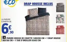 E.Leclerc Parure housse de couette + 1 drap housse + 1 taie d'oreiller aanbieding