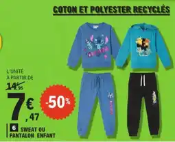 E.Leclerc Sweat ou pantalon enfant aanbieding