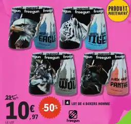 E.Leclerc Freegun Lot de 4 boxers homme aanbieding
