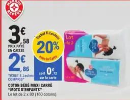 E.Leclerc Mots d'enfants coton bébé maxi carré aanbieding