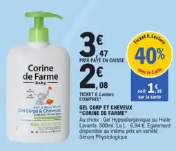 E.Leclerc Corine de Farme Gel Corps & Cheveux aanbieding