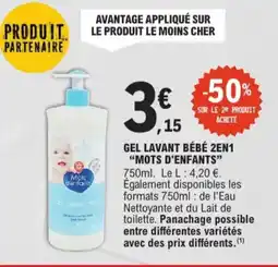 E.Leclerc Mots D'Enfants gel lavant Bebe 2en1 aanbieding