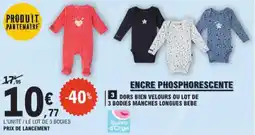 E.Leclerc Dors bien velours ou lot de 3 bodies manches longues bebe aanbieding