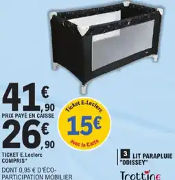 E.Leclerc Trottine lit parapluie odissey aanbieding