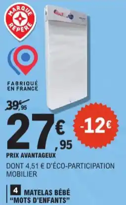 E.Leclerc Matelas bébé mots d'enfants aanbieding