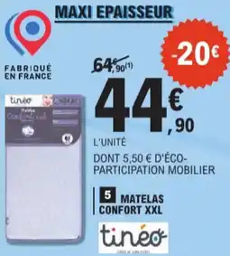 E.Leclerc Tinéo matelas confort xxl aanbieding