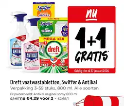 Jumbo Dreft vaatwastabletten, Swiffer & Antikal aanbieding