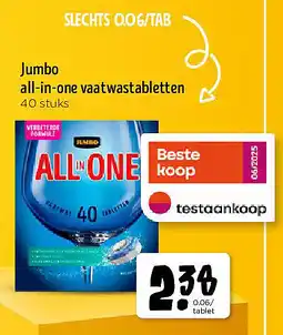 Jumbo Jumbo all-in-one vaatwastabletten aanbieding