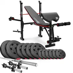 Decathlon Hop-Sport Premium Bodybuilding Set 38kg met bank HS-1055 aanbieding