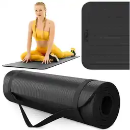 Decathlon Fitnessmat voor Yoga & Pilates Trex Sport 180x60cm zwart 10mm aanbieding