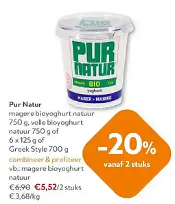 OKay Pur Natur magere bioyoghurt natuur 750 g aanbieding