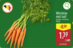 ALDI Wortelen met loof aanbieding