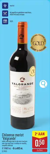 ALDI Chileense merlot Valgrande aanbieding