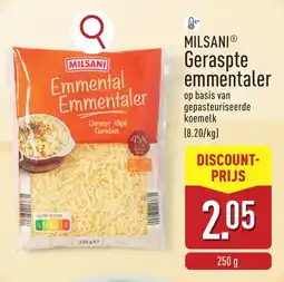 ALDI Milsani Geraspte emmentaler aanbieding