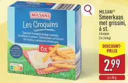 ALDI Milsani Smeerkaas met grissini aanbieding