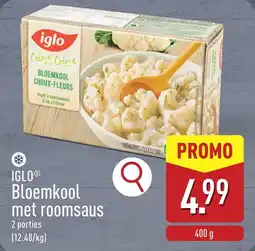 ALDI Iglo bloemkool met roomsaus aanbieding