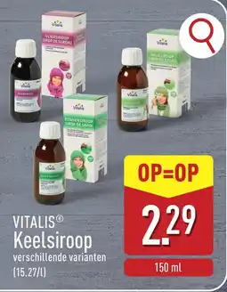 ALDI Vitalis keelsiroop aanbieding