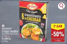 ALDI Président crispy cheddar aanbieding