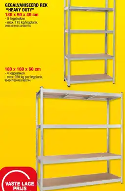 Hubo Gegalvaniseerd rek "Heavy Duty" aanbieding