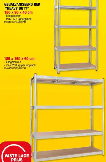 Gegalvaniseerd rek "Heavy Duty"