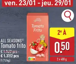ALDI ALL SEASONS Tomato frito aanbieding