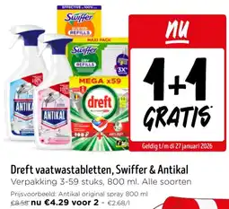 Jumbo Dreft vaatwastabletten, Swiffer & Antikal aanbieding
