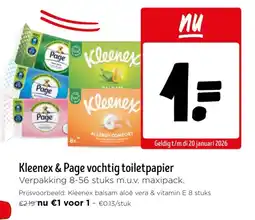 Jumbo Kleenex & Page vochtig toiletpapier aanbieding